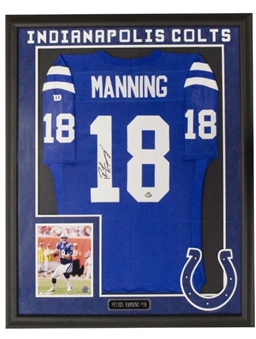 Peyton Manning Framed Signed Indianapolis Colts Jersey